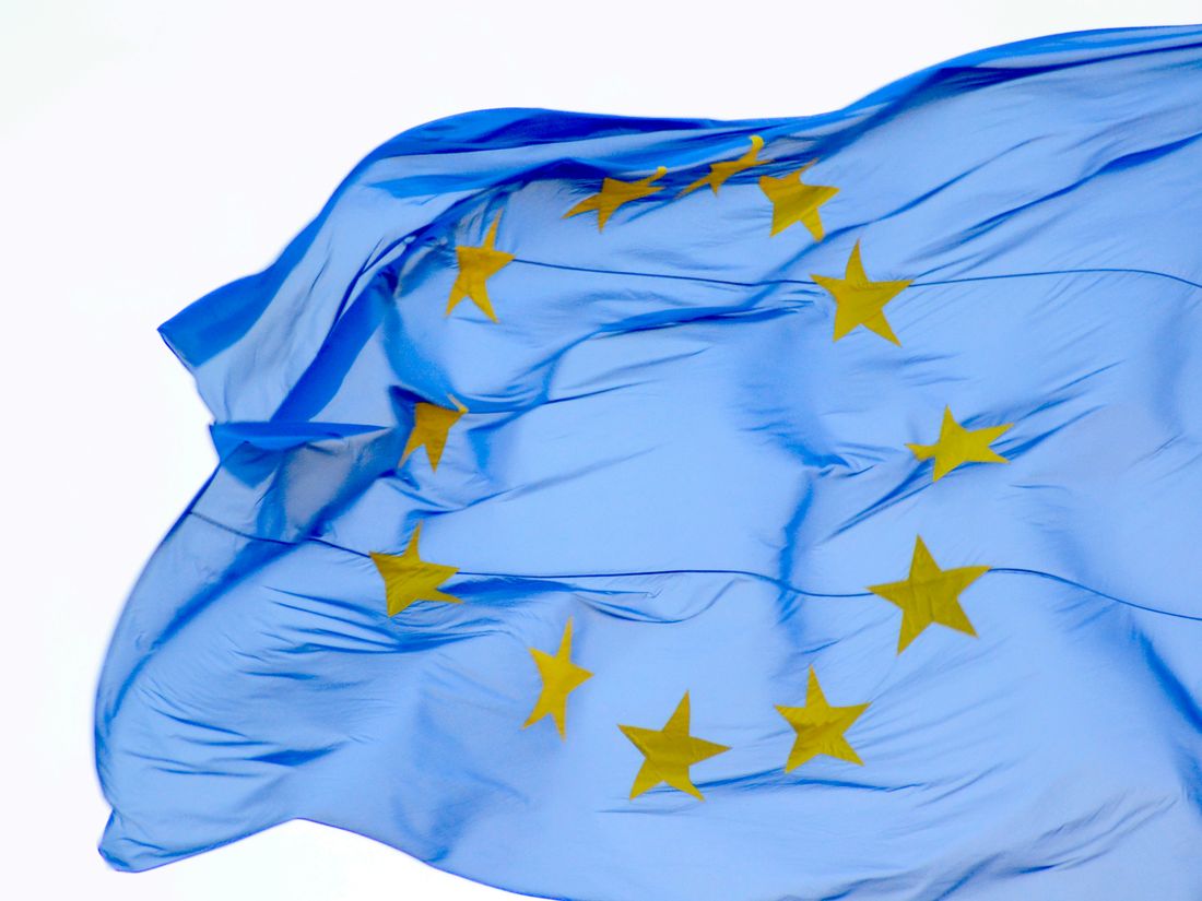 European Union flag with its ring of gold stars